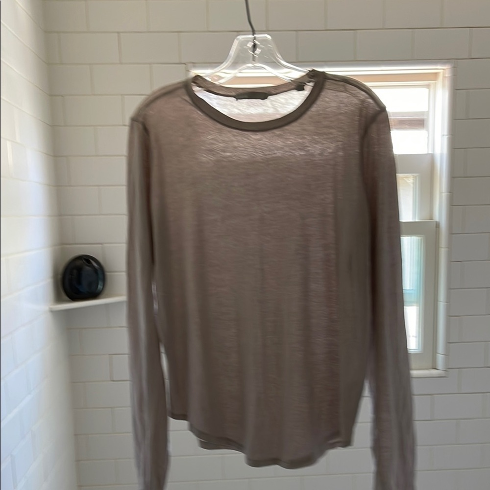Vince Brown Long Sleeve Tee Casual Knit